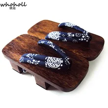 2019 Print Heel Flip-flops Men Platform Sandals Japanese Geta Clogs Wooden Men Slippers Cosplay Costumes Shoes Men Geta Clogs tayun women sandals 2017 summer unisex japanese gate flip flops clogs wooden platform double heel cosplay costumes geta 226