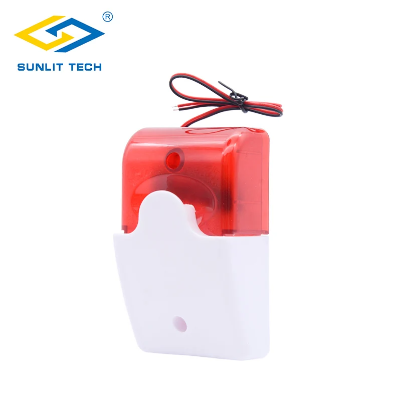 

2pcs/lot Red Wired Indoor Strobe Siren 110dB Loud Alarm Flashing Light Siren Horn for Alarm Safety Home Office Security System