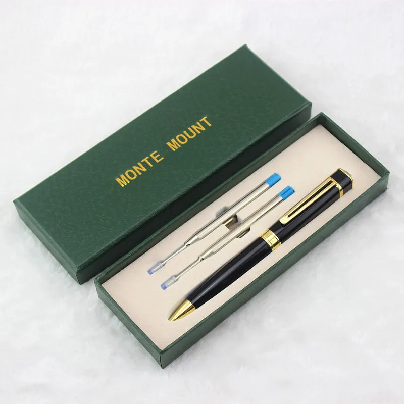 

High quality Business office Metal Pen Surface Ballpoint Pen with Crystal Head Luxury Writing Stationery RollerBall Pens for Gif