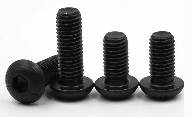 

100pcs/lot M2.5*30/28/25/22/20/18/16/15/14/12/10/9/8-3 10.9 grade black carbon steel hex socket truss round head 539