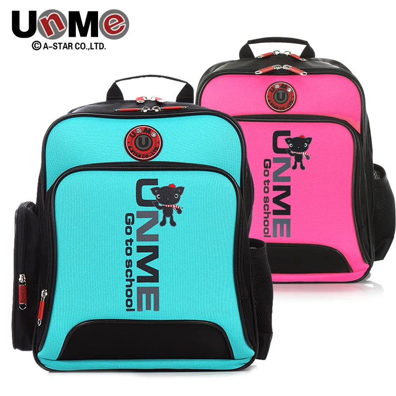 UNME 1-4 grade girl pupil's school bag backpack boys spinal waterproof students bag