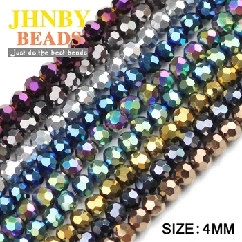 

JHNBY ball Faceted shape Austrian crystal beads plated color Round Loose bead 100pcs 4mm Jewelry bracelet accessories making DIY