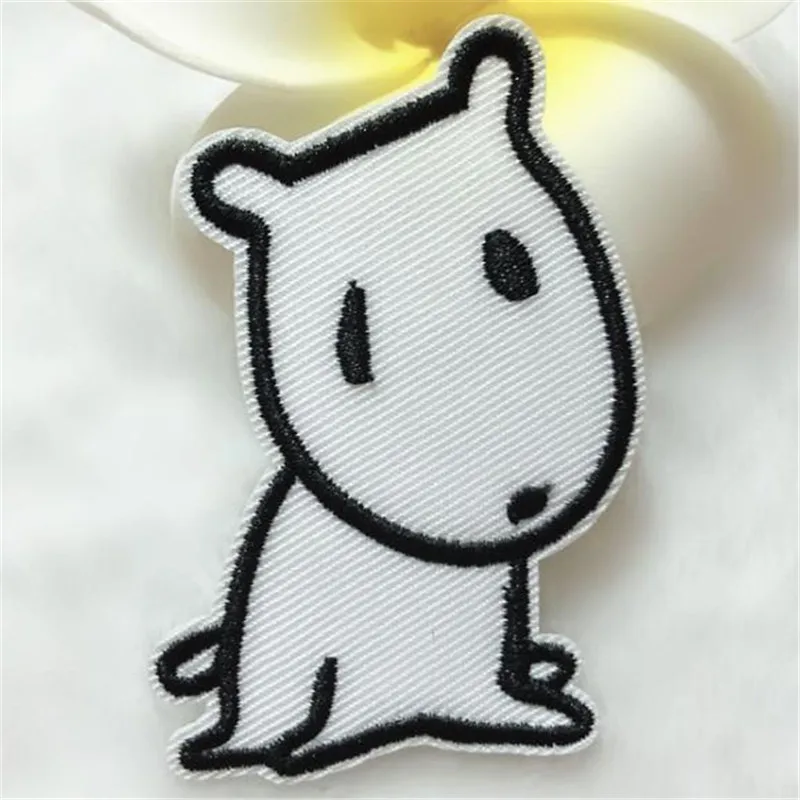 

Clothing diy embroidery Bull Terrier badge iron on patch deal with it biker patches for clothes stickers fabric free shipping