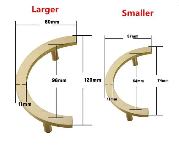 1 шт. полукруглые ручки симметричные дверные ручки из чистой меди ручки для выдвижных ящиков Ручки из матовой латуни ручки для шкафа