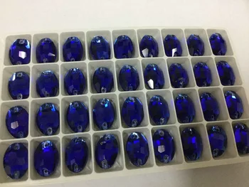 

Cobalt Color Oval shape All size sew on buttons Silver base crystal glass stone 2holes.7x10,11x16,10x14,13x18,17x24mm