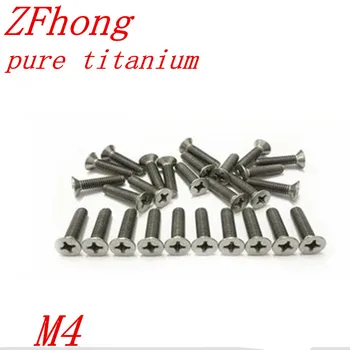 

50pcs/lot M4 4mm DIN965 titanium phillpis flat countersunk head machine screw