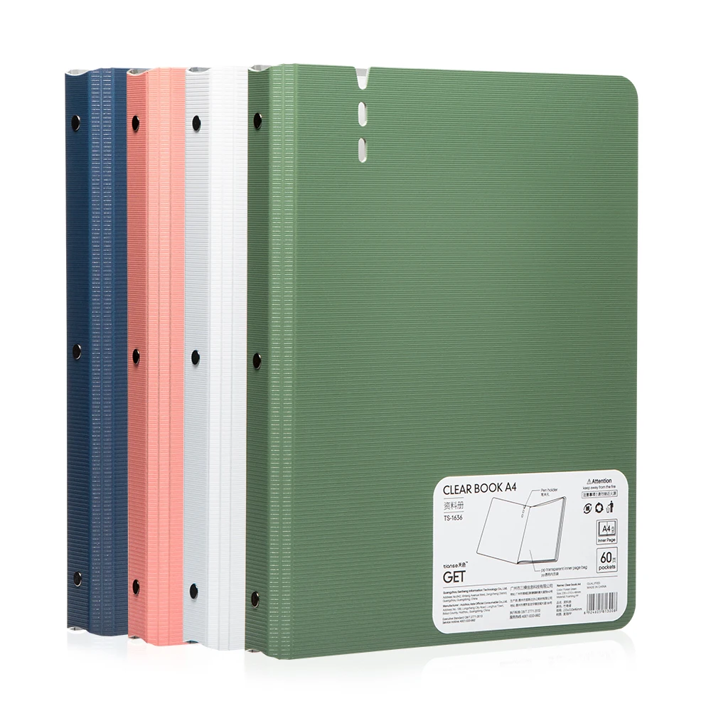 

TIANSE 30 pages Foam folder 1.88mm Polypropylene PP material A4 folder Business Briefcase File Folders (4 colour one set )