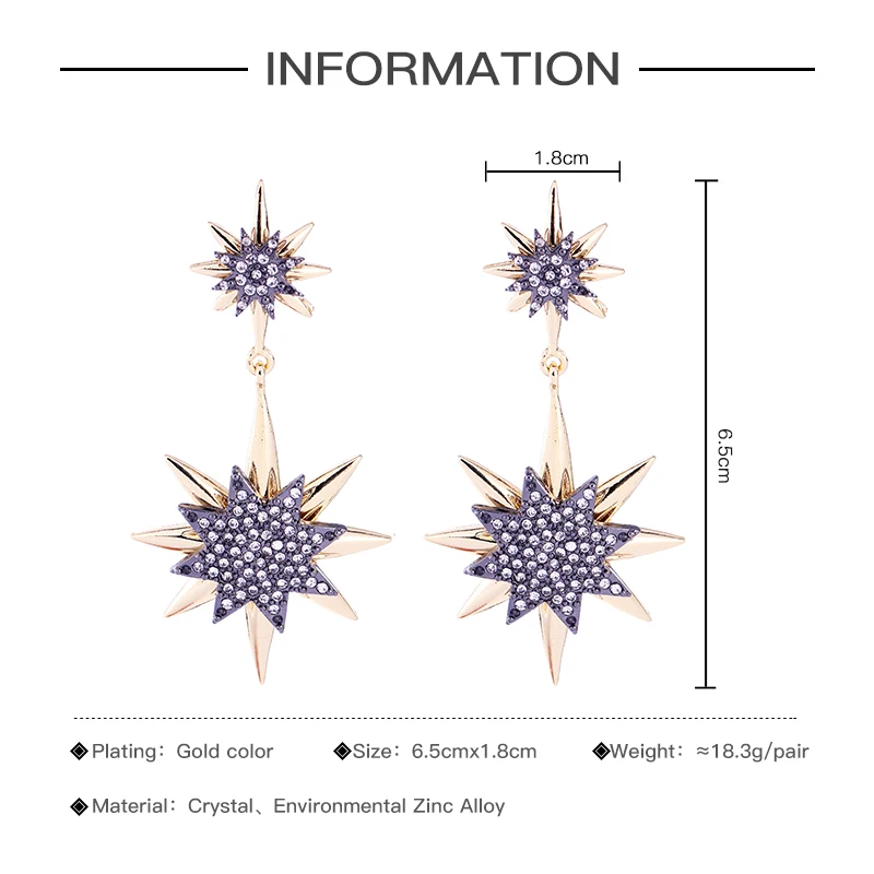 Серьги-капли Joolim Starburst, модные ювелирные изделия, вечерние серьги