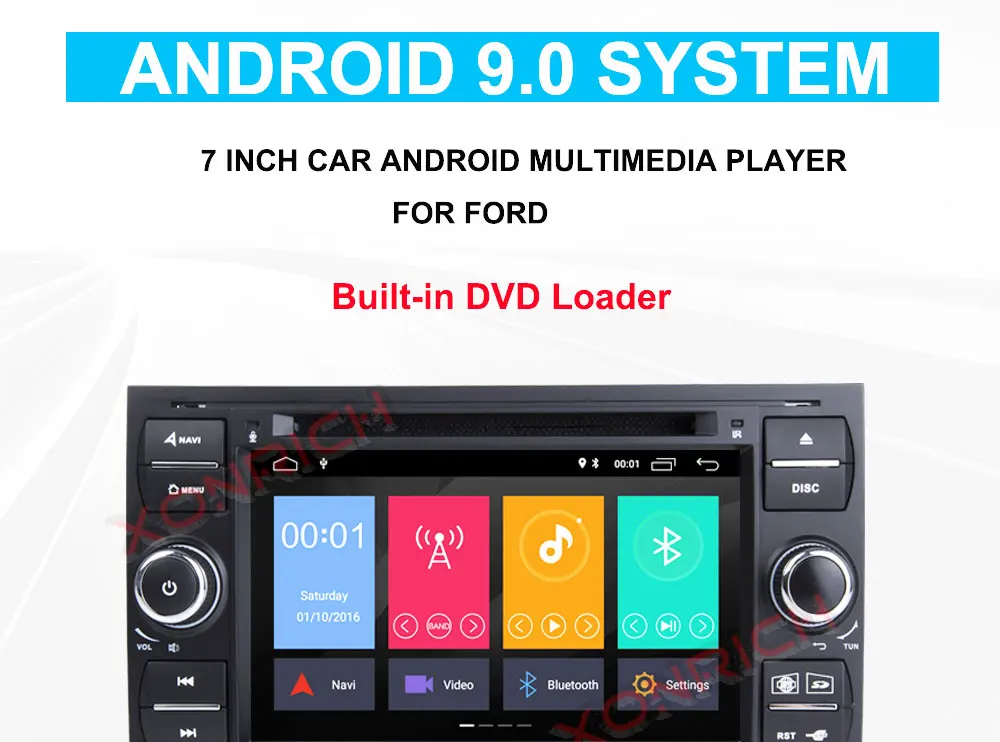 Perfect Autoradio Double Din Android Car DVD GPS Player for FORD Focus II C-Max S-Max Galaxy Fusion Transit Multimedia Stereo Navi DSP 6