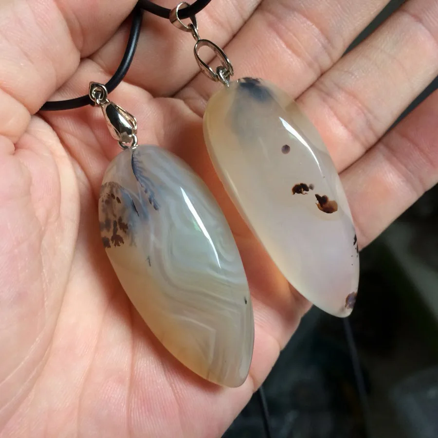 

gray leaf agate stone necklace pendant natural stone pendant fine jewelry for woman for gift wholesale !
