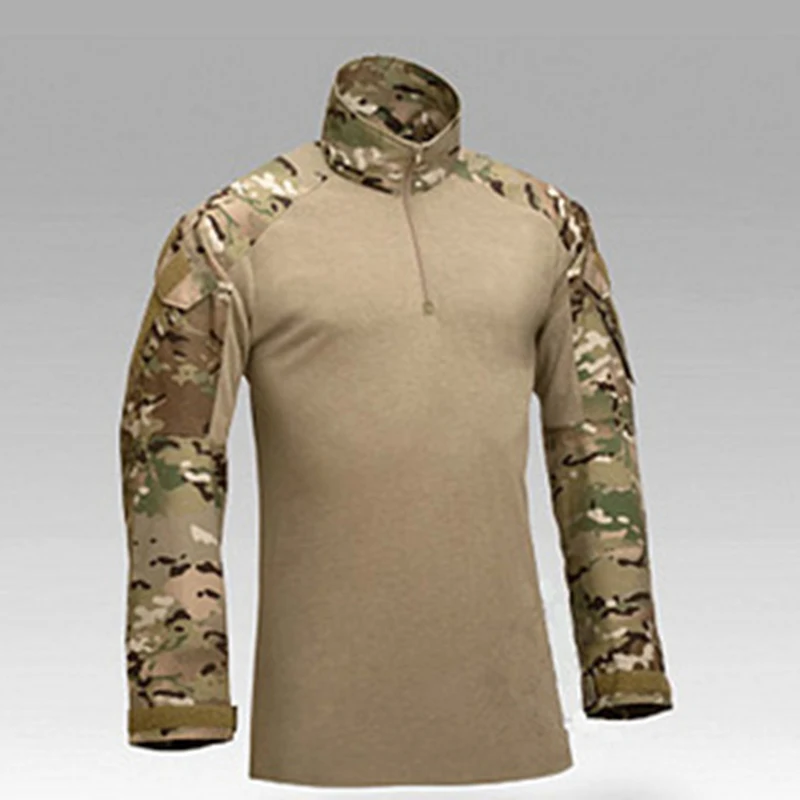 Военная Униформа мультикамера Военная боевая рубашка Униформа тактические брюки с наколенниками Камуфляжный костюм охотничья одежда