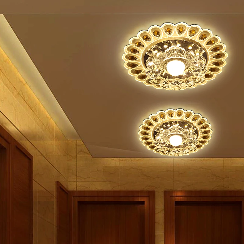 Светодиодный 5 Вт Светодиодный светильник с кристаллами, яркий светильник для гостиной, потолочный светильник, люстра, декоративный светильник