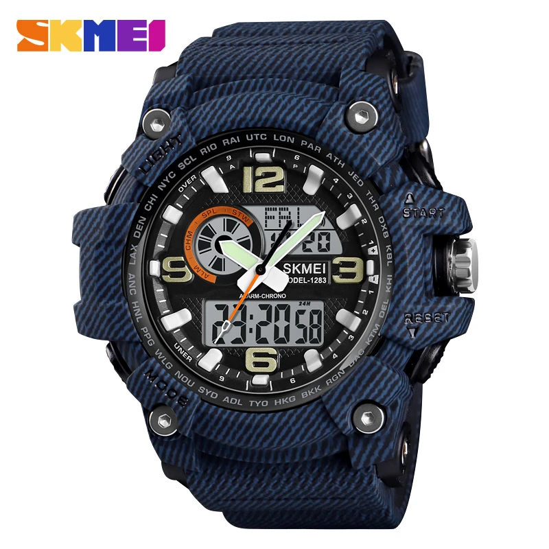 Skmei デジタル腕時計メンズレディースアウトドアスポーツ防水電子腕時計アナログ Led クォーツ時計 Relogios Esportivo 12 デジタル腕時計 Aliexpress