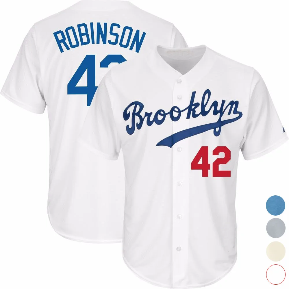 

Mens Brooklyn 42 Jackie Robinson Baseball jersey (Navy White Gray Cream) Cool Player Stitched Jersey Free Shipping