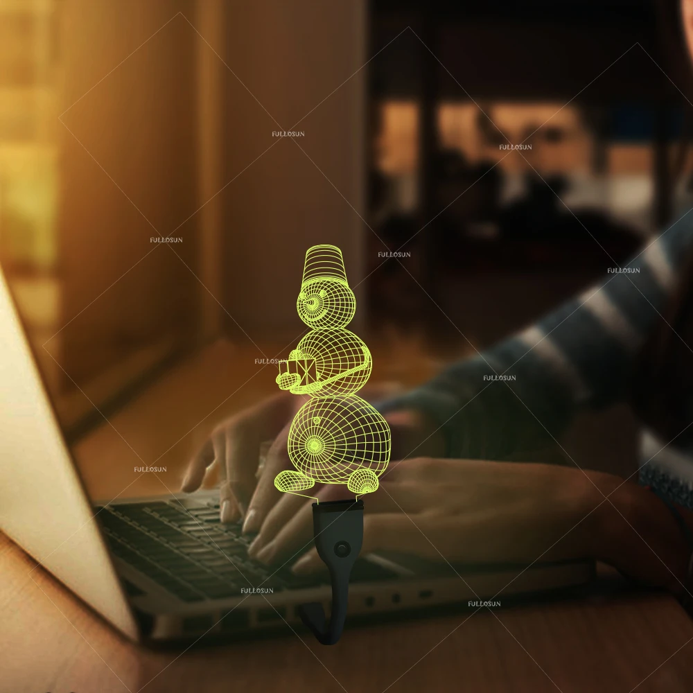 

Cute Mini USB Lights snowman designs 7 Changing Colors kids sleep lamps as great Christmas gift club company Holiday souvenirs