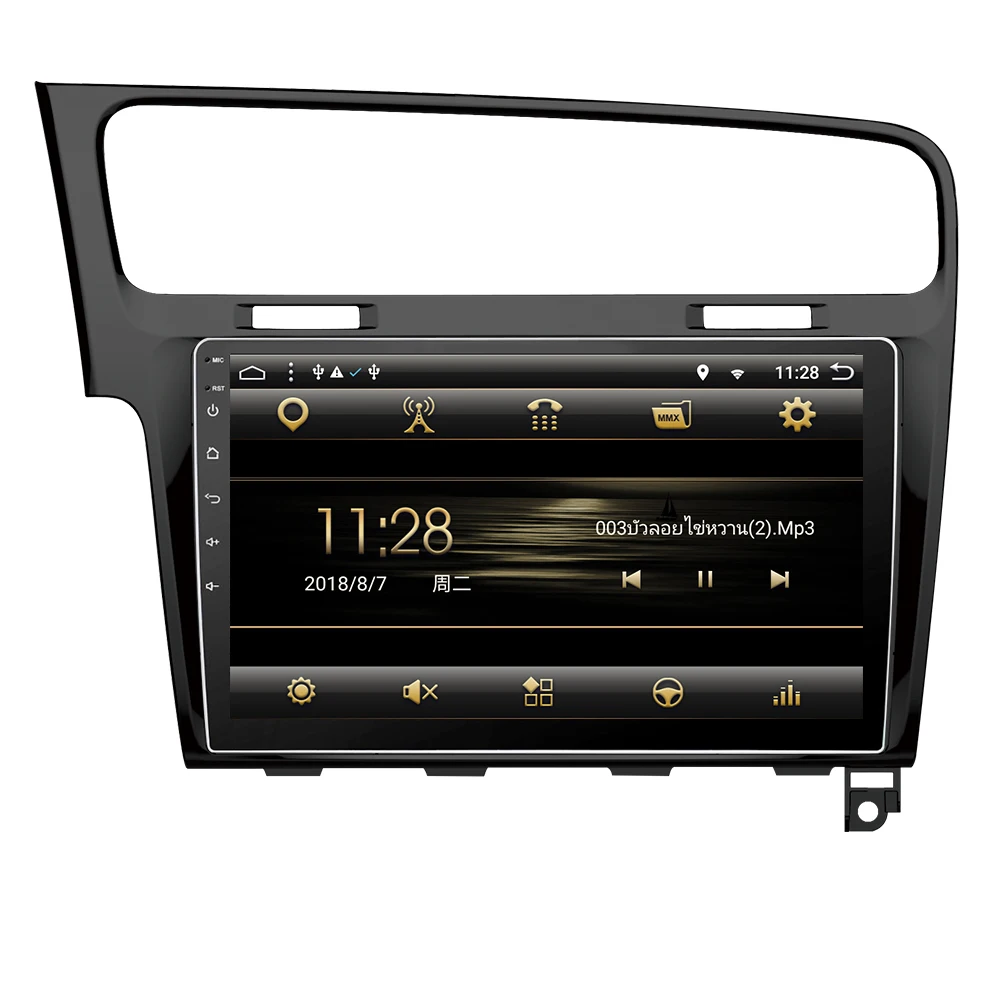 Discount Eunavi Android 8.1 Octa-core 10.1 inch Car Radio HeadUnit GPS Navi Player for 2013- 2015 VW Volkswagen Golf 7 With SWC WIFI 2