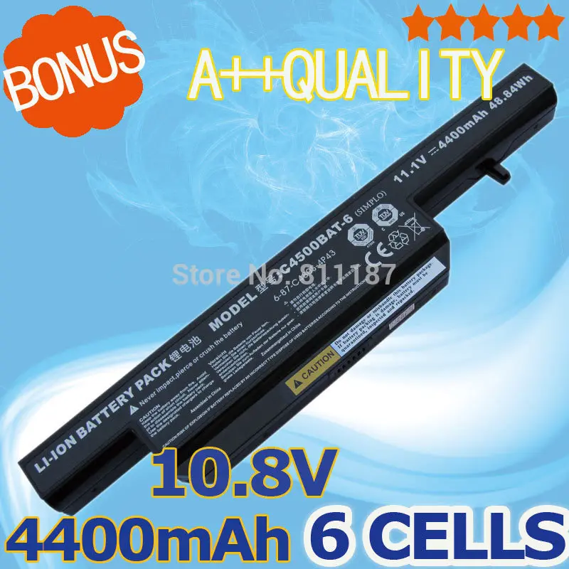 

6 Cells 11.1v Laptop Battery for Clevo C4500 C4500Q C4501 C4505 C4500BAT-6 6-87-C480S-4P4 C4500BAT 6 KB15030 W150ER W150