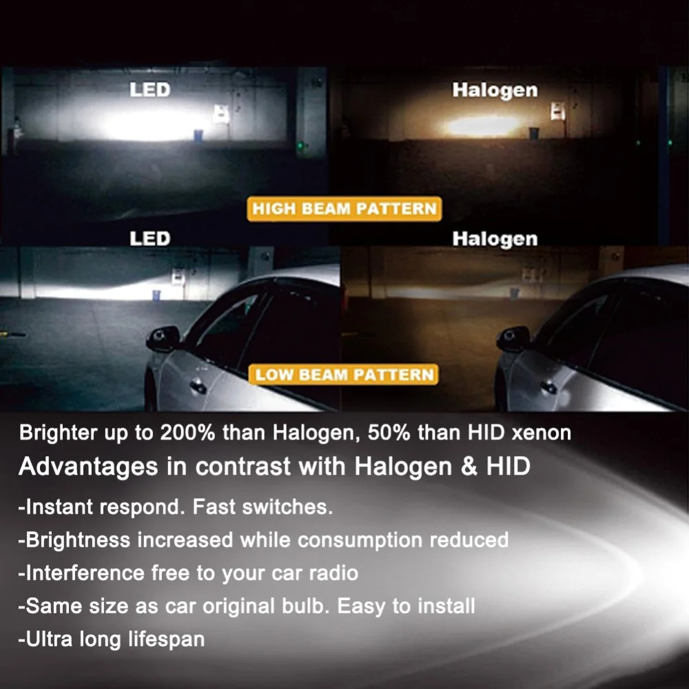TC X 9003 HB2 H4 водить автомобиль Фары авто лампы H7 9005 HB3 светодиодные лампочки