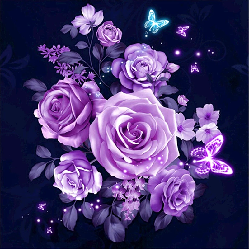 Purple Rose 3D diy Diamond Painting cross stitch kits flower picture mosaic pattern diamond Embroidery arts and crafts gift