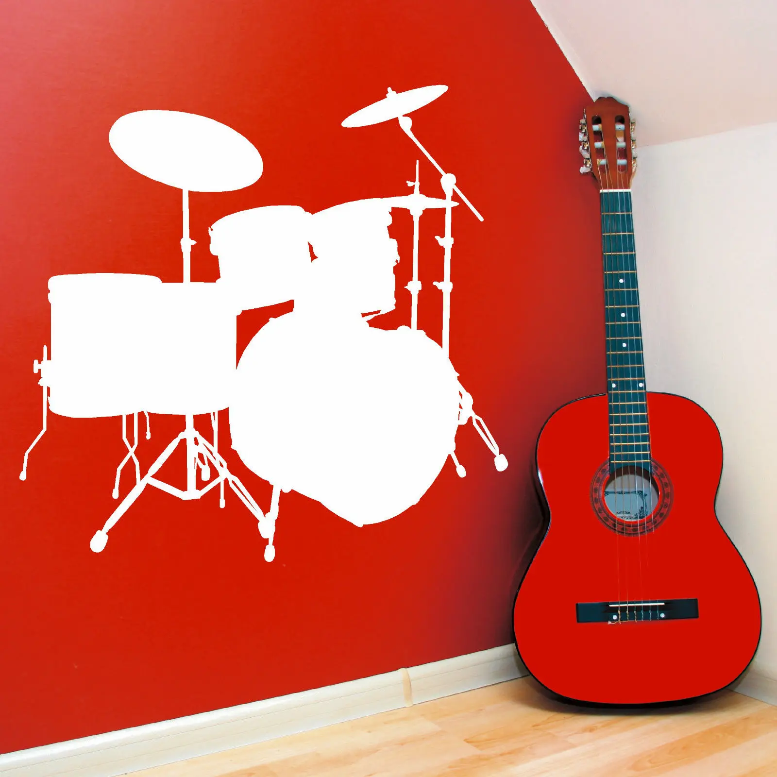 G108 Punk music wall stickers sub drum musical instruments stickers