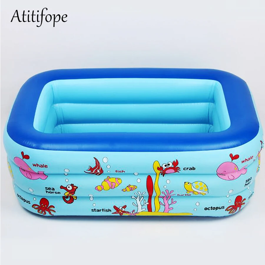 Kids Inflatable Pool Underwater World Children Bathtub Rectangular