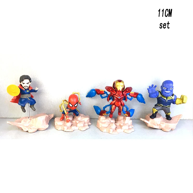 

Disney Marvel iron man spider-man Thanos Doctor Strange 4pcs/set PVC action figure 11CM model doll anime figurine toys gifts