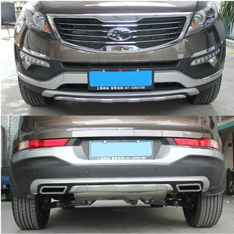 

High quality plastic ABS Chrome Front+Rear bumper cover trim For KIA Sportager Sportage R 2011 2012 2013 2014 2015 Car-styling