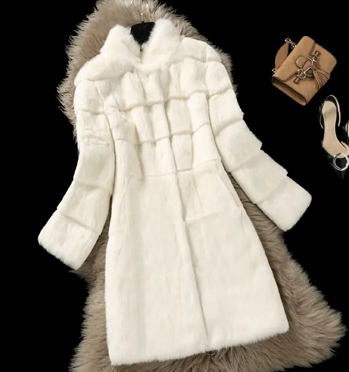 Новинка, Фабричный магазин,, натуральная Шуба из натурального кроличьего меха, настоящий специальный дизайн, кроличий мех, длинное пальто WSR195