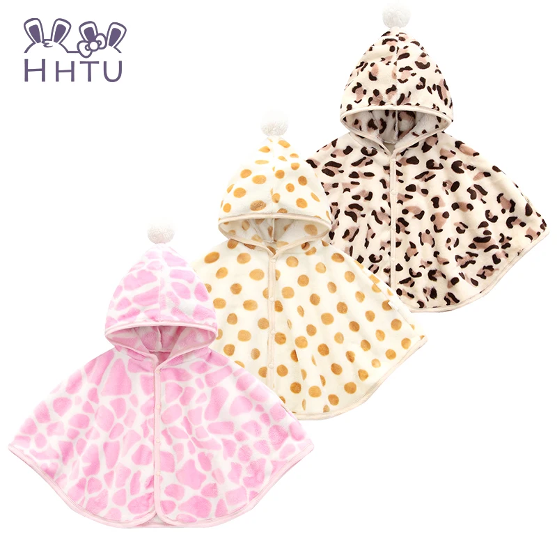 

HHTU 2017 Baby shawl Outerwear infant cape Coat Jackets Spring Leopard Lovely Warm Cloak Shawls Cloak New Winter High Quality
