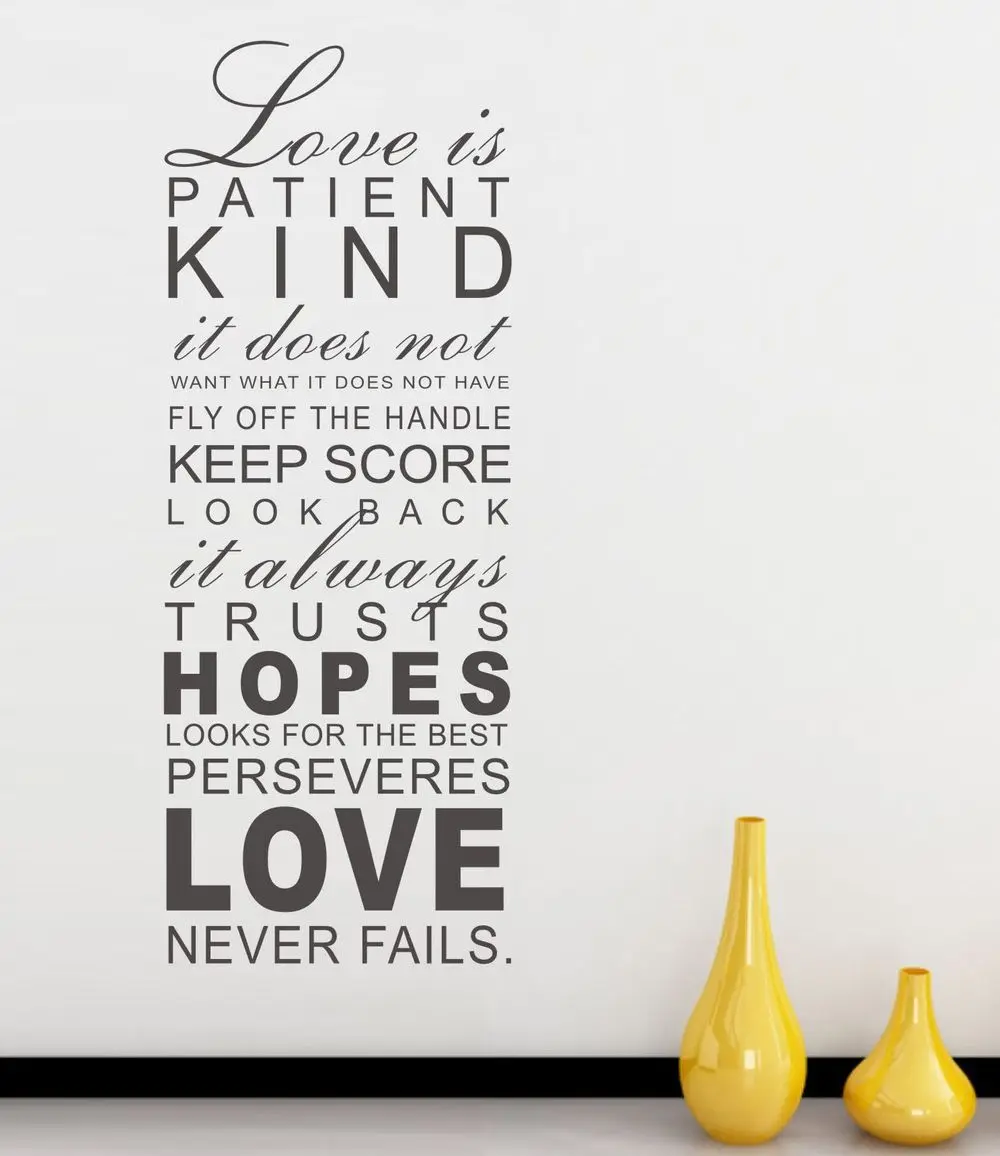 Love Is Patient Kind Wall Word Art Decals Home Decor Wall Word Art Decals Home Decor