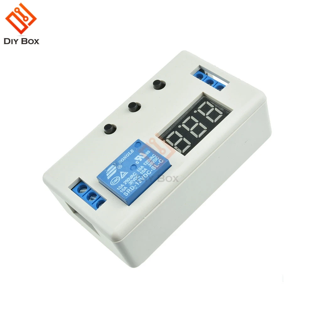 

Digital LED Display Time Delay Relay Module Board DC 12V Control Programmable Timer Switch Trigger Cycle Module With Case
