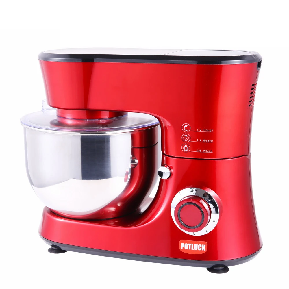 Online Hoodakang 5L Mangkuk Stainless Steel 6 Speed Dapur Makanan Mixer Cream Egg Whisk Blender Kue Adonan Mixer Roti mesin