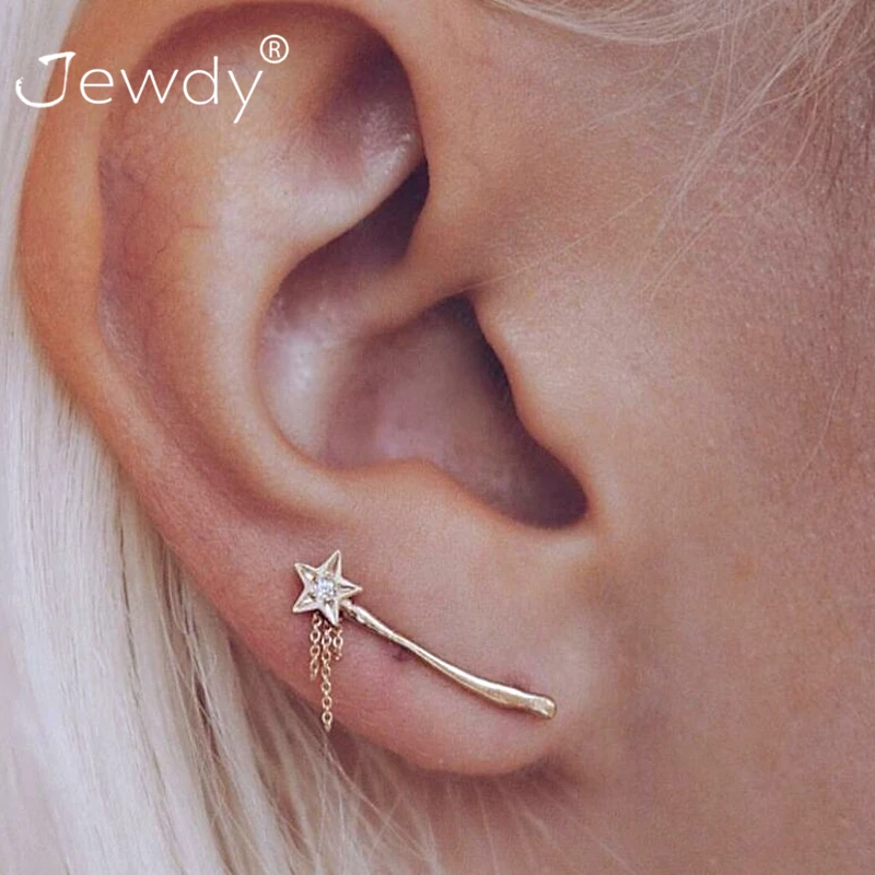 

Geometric Crystal Star Tassel Earrings for Women Gold Color Fashion Bohemian Wedding Earring Jewelry Wholesale Christmas Gift