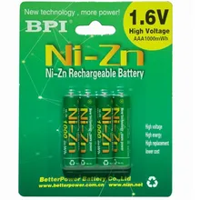 4 шт./лот 1,6 в aaa 1000 мАч аккумуляторная батарея nizn Ni-Zn aaa 1,5 в мощная, чем Ni-MH Ni-Cd батарея