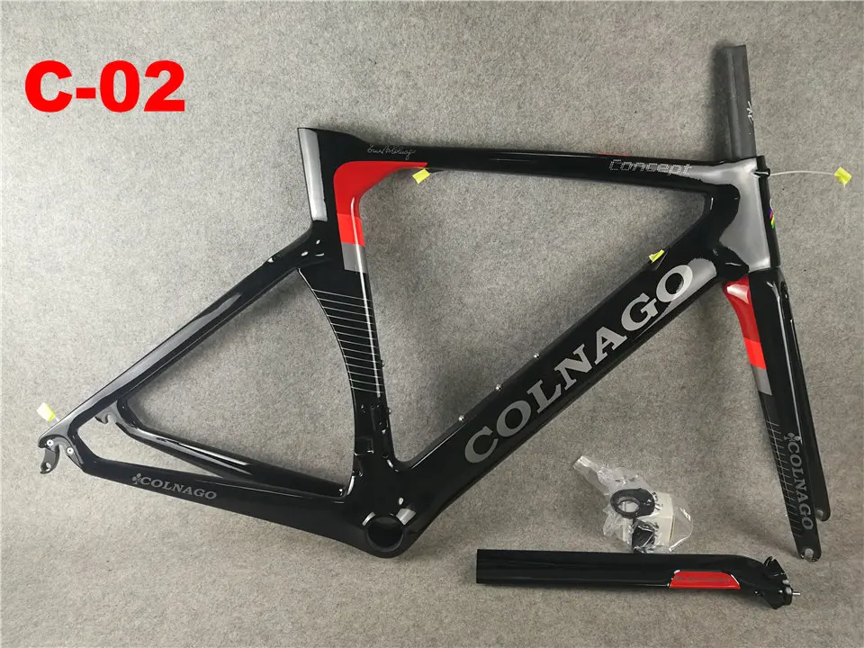 Colnago концепция черный красный карбоновый Дорожный полный велосипед прямое Крепление тормоза Colnago Руль+ седло+ бутылки клетки