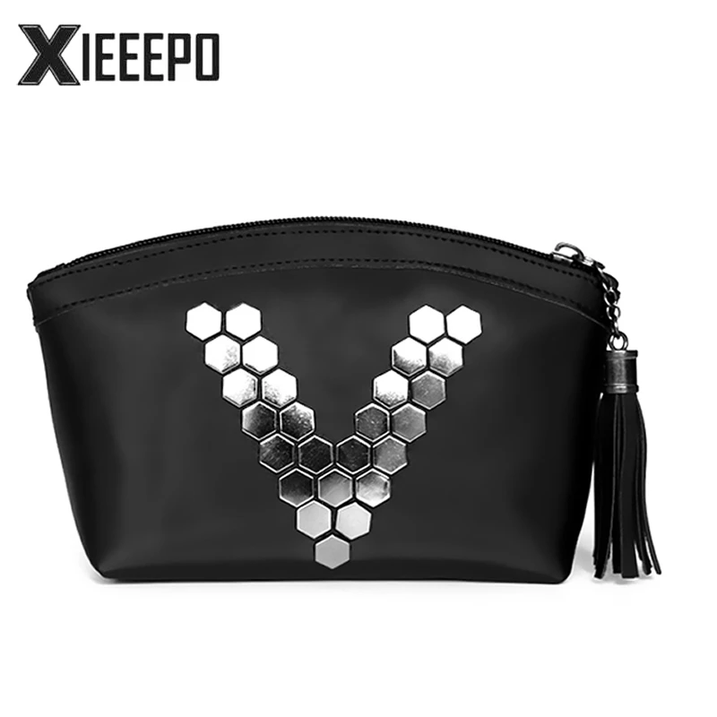 

Fashion Letter V Cosmetic Bag Women Travel Makeup Case Zipper Make Up Handbag Organizer Storage Pouch Toiletry Wash Kit Bag