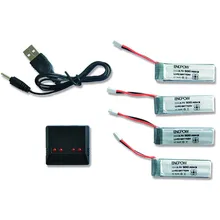 High Quality 3.7V 500mAh Li-Polymer Battery +A Four Charger For JJRC H37 RC Quadcopter Toys Wholesale Free Shipping