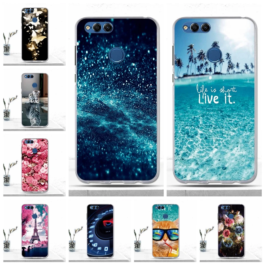 

Phone Case For Huawei Honor 7X Honor7X Case Soft Silicone TPU Cover Case For Huawei Honor 7 X Honor 7X Cartoon Phone Cases Bags
