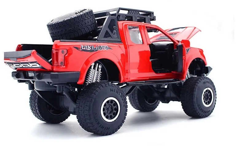 1:32 FORD F150 Raptor Pickup Diecast с музыкой мигающий автомобиль игрушка Подарки для детей сплав моделирование большое колесо внедорожник Z523