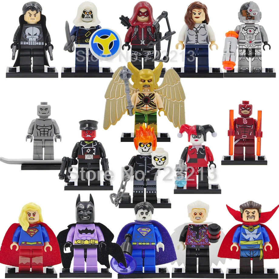 

The Punisher Single Sale Building Figure Daredevil Lois Lane Red Arrow Cyborg Victor Super Hero Batzarro Bricks Toys