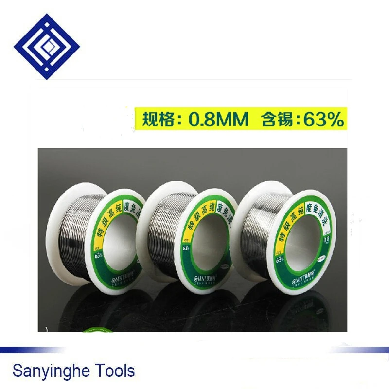 2 шт./лот Высококачественная супер Оловянная проволока высокой чистоты без очистки припой Оловянная проволока содержание 63% оловянный припой 0,8 мм