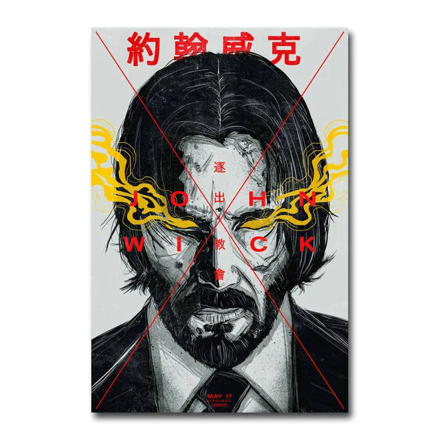 Format 120 x 160 cm pli/ée Ann/ée 2019 John Wick : Parabellum Affiche Cin/éma Originale Grand Format