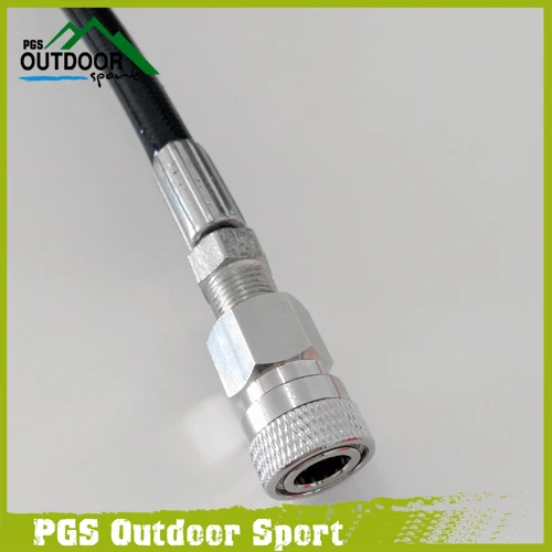 Paintball PCP Remote Hose Coil Line with Quick Disconnect & Mini Gauge 3000 PSI 