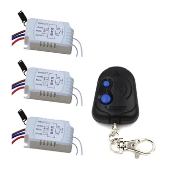 

Free Shipping AC220V 1CH RF Wireless Remote Control Switch Simple Operation with Manual Button 3pcs Receiver+1pcs Transmitter