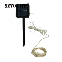 SZYOUMY10m 100 светодиодные солнечные лампы медная проволока гирлянда фонари для патио 33ft Водонепроницаемый Сад Рождество Свадьба Вечеринка открытый деко