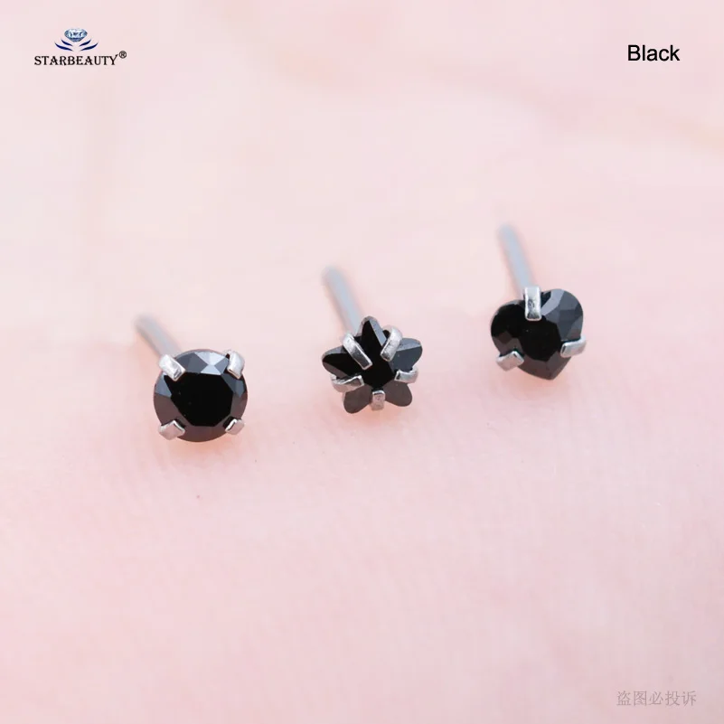 Starbeauty 3pcs/lot 0.8x7mm Round Nose Studs Star Nose Ring Helix Piercing Earring Heart Tragus Piercing Nariz Pircing Jewelry - Image 4