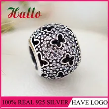 Стерлингового серебра 925 красивые бабочки бисера для оригинальной Подвески Браслеты Винтаж Серебряный Шарм год DIY Berloque