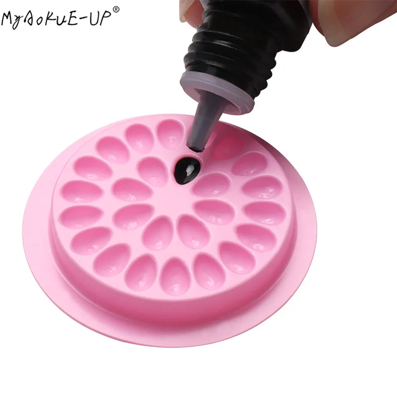 

Disposable Eyelash Glue Holder Flower Shape Adhesive Pallet Glue Gasket plastic Glue pads stand on eyelash Eyelash Extension Too