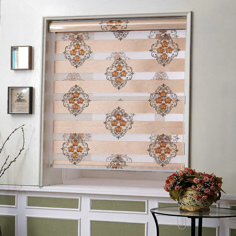 3D Luxury European Roman Blinds Rollers Tulle/Sheer Window Treatments/Curtains For Hotels/villas Free Shipping