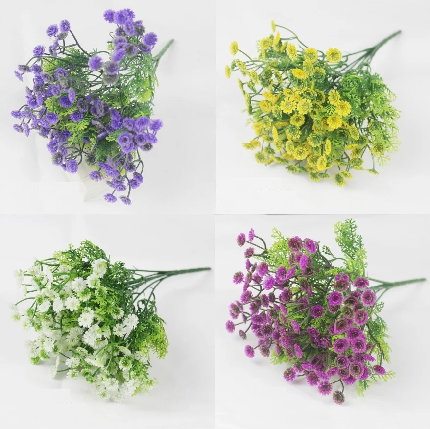 10pcs 7 Artificial PVC Gypsophila Flowers Bouquet For Wedding Party